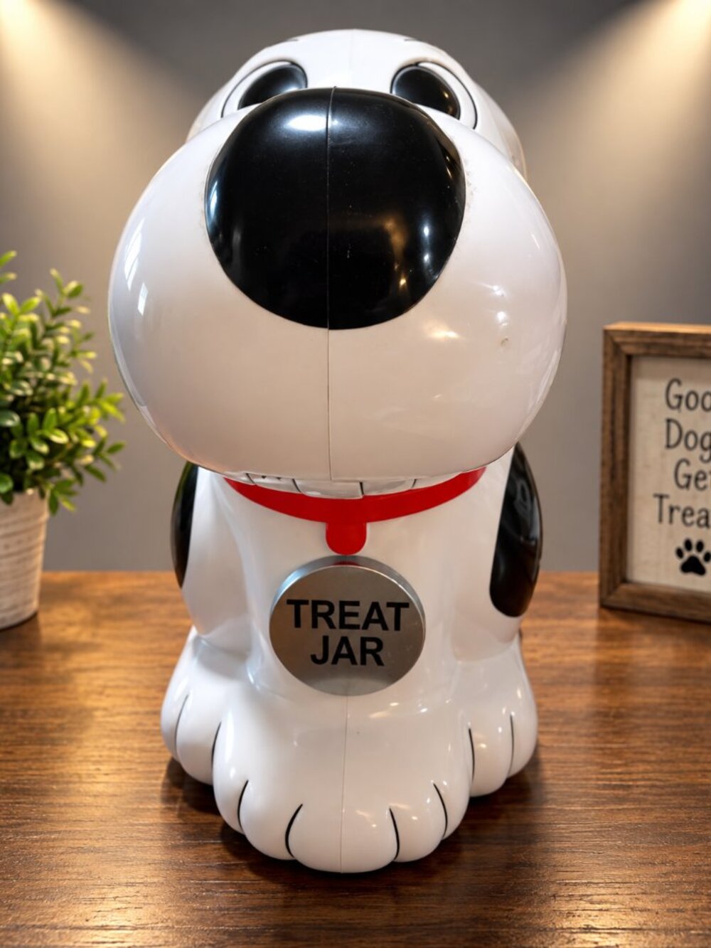 Vintage “Who Let the Dogs Out” Musical Dog Treat Jar Canister works tested